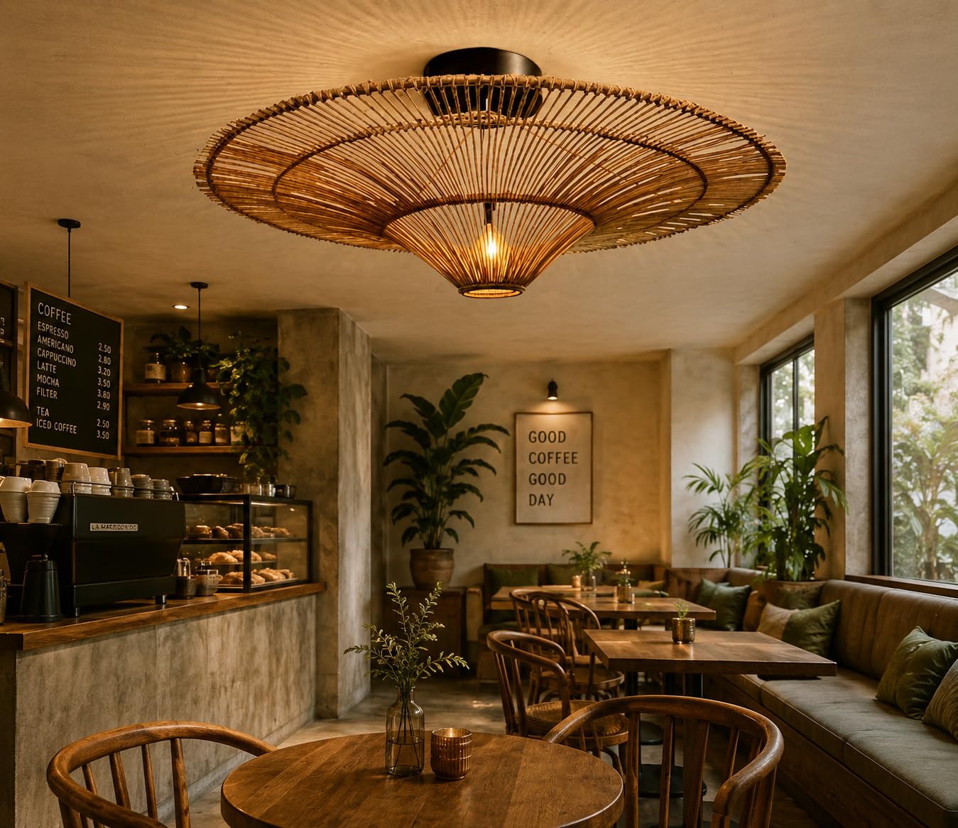Rattan Look Light - Ceiling Light