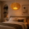 Woven Bamboo Bird Nest Pendant Light - Natural Beige
