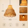 Handwoven Bamboo Pendant Light - Natural