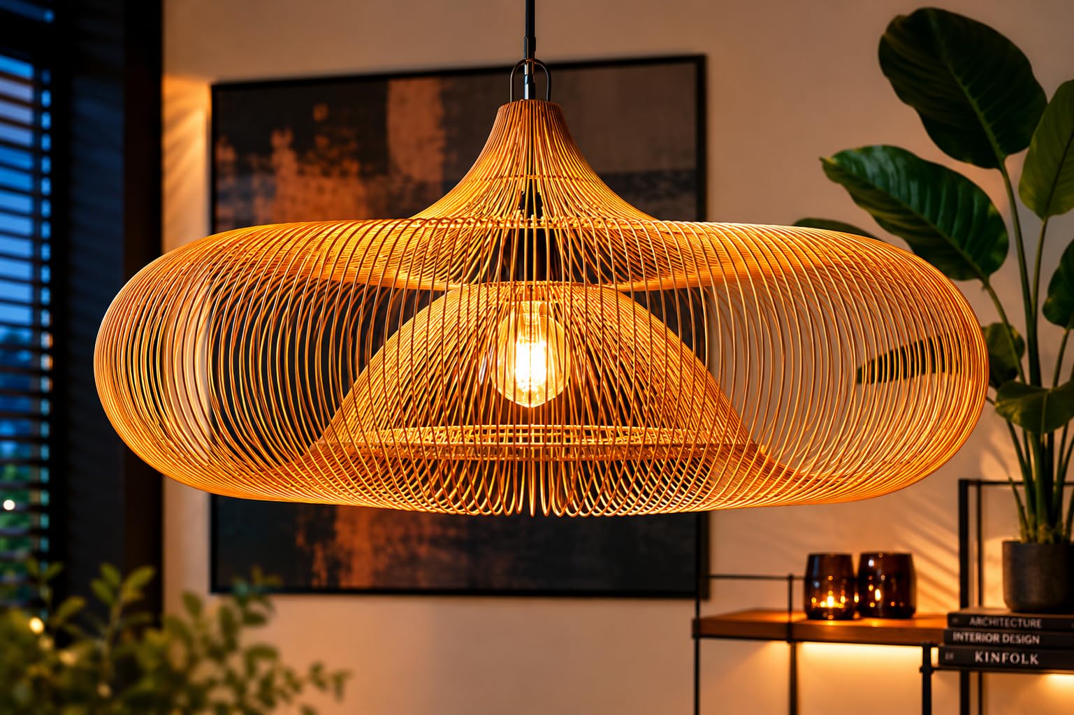 Woven Wire Pendant Lamp Shade - Natural