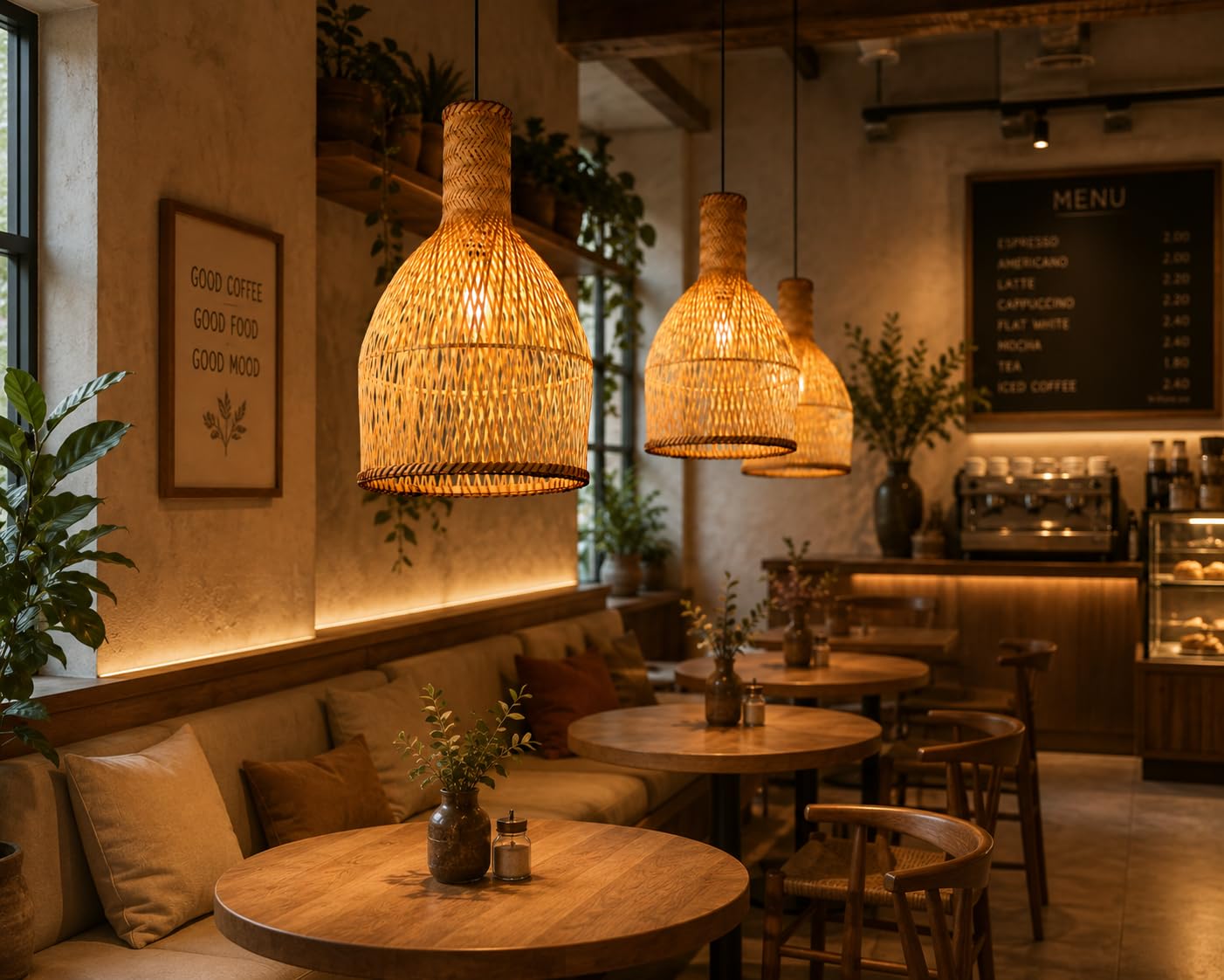 Disho Enterprises Woven Bamboo Pendant Light - Natural