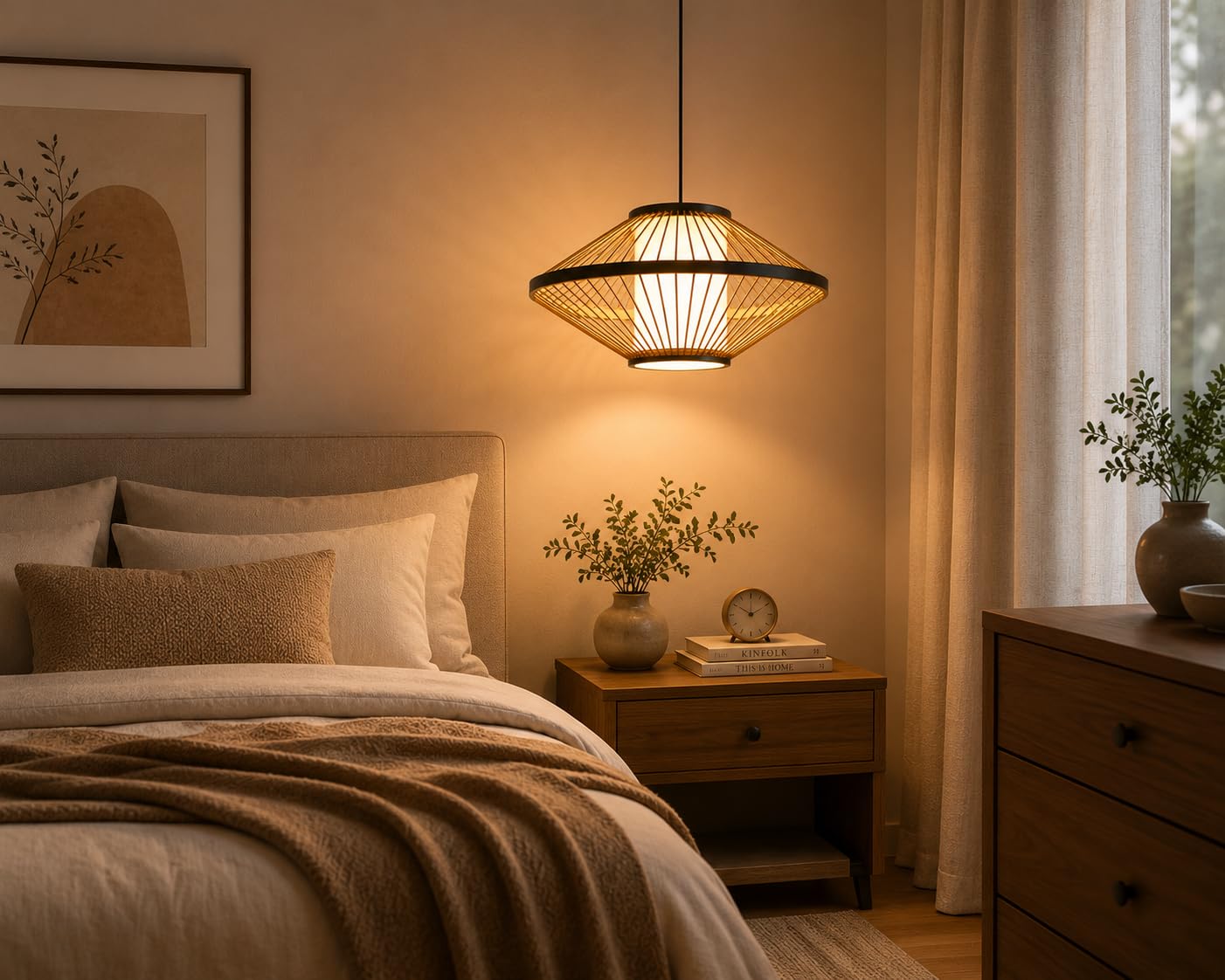 Bamboo Woven Pendant Light - Hanging Light