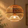 Rattan Look Globe Pendant Light - Boho