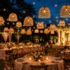 Woven Rattan Pendant Light - Dome Shape (8 inch Diameter)