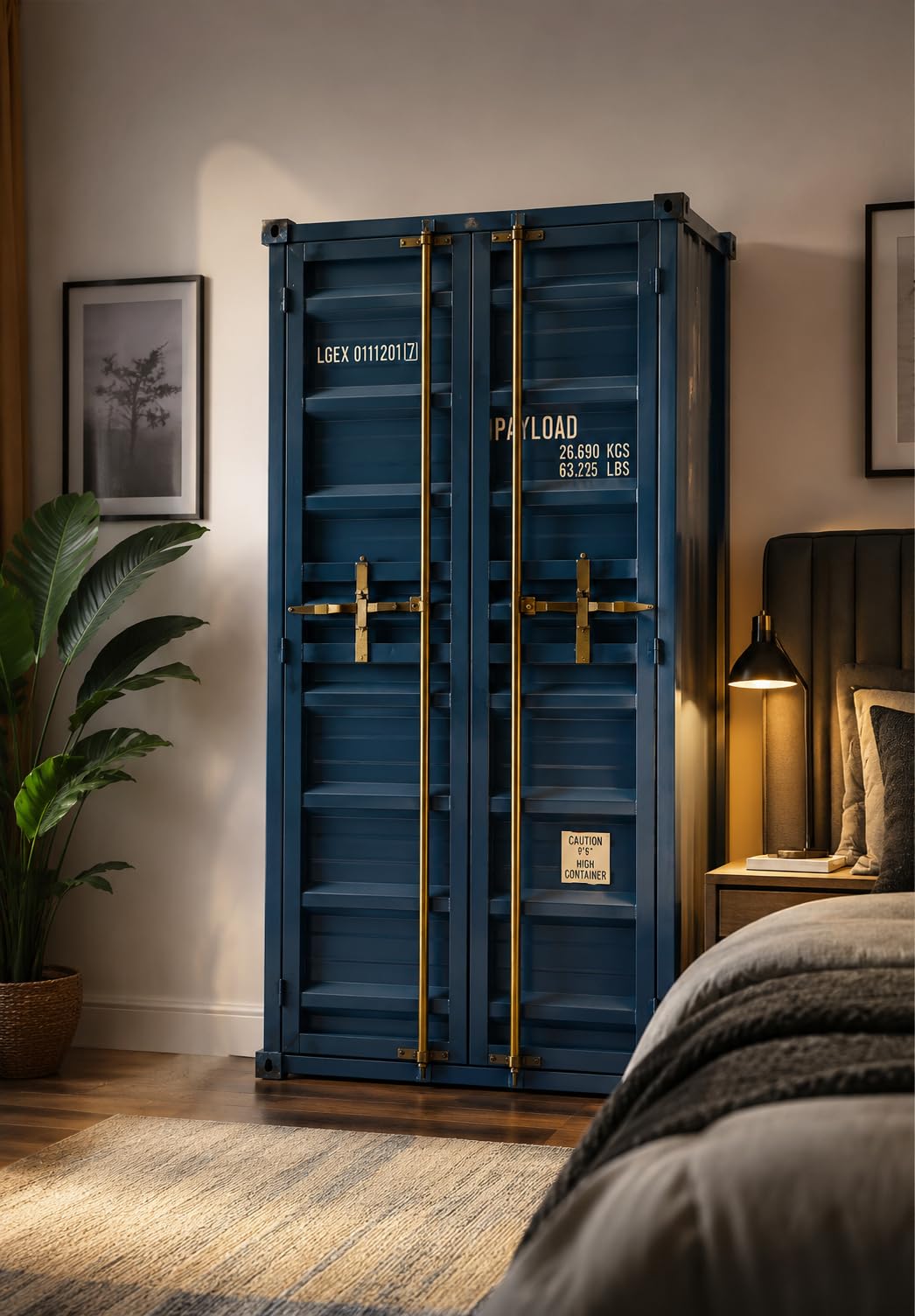 Shipping Container Style Storage Cabinet ? Navy Blue